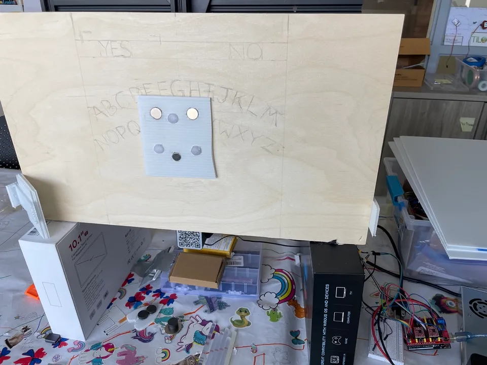 Ouija Board (Magnetic + Voice-to-LLM)
